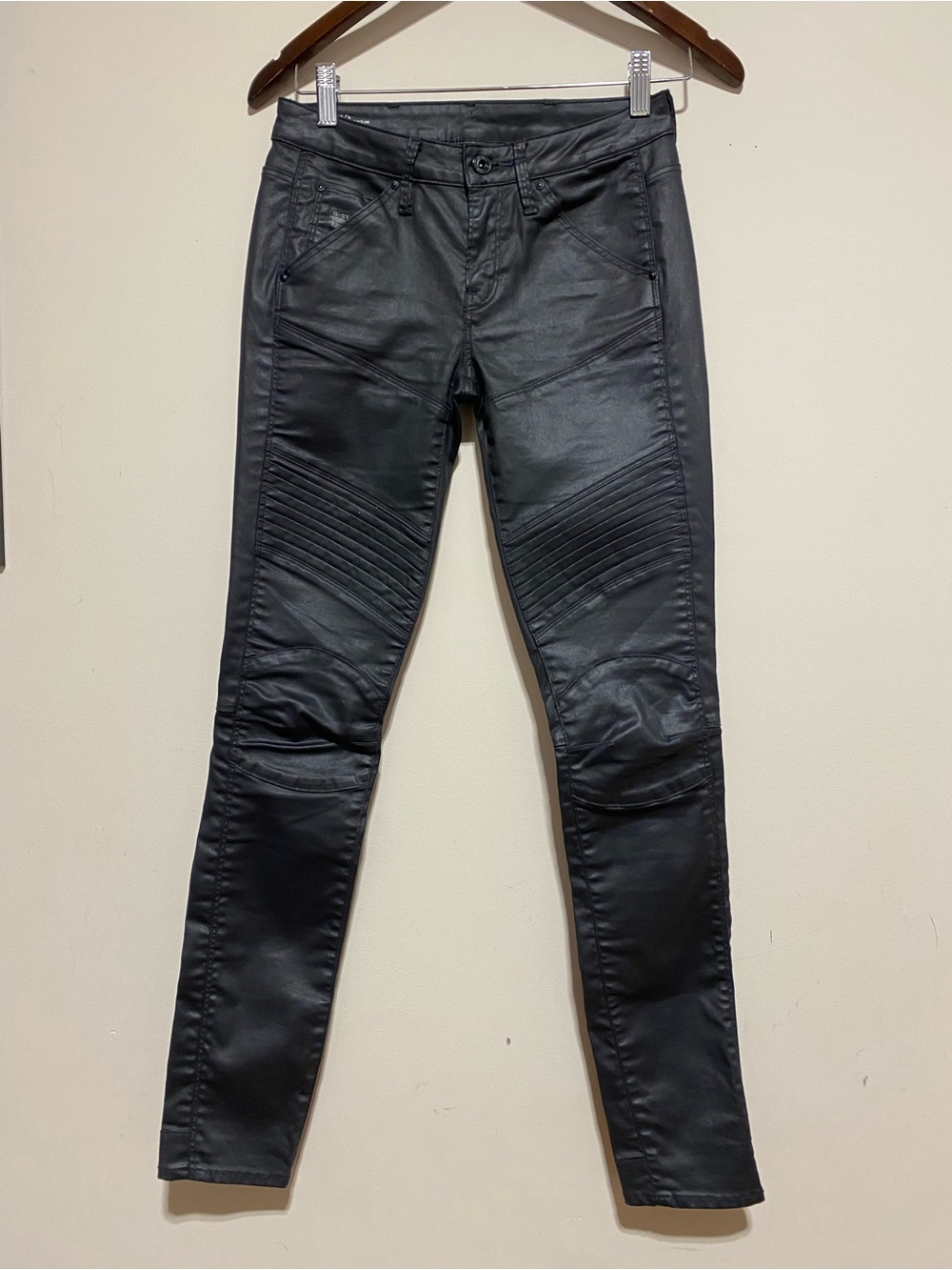 G-Star RAW Women's 5620 Custom Mid Skinny Jeans in black with a coated size 25 - Picture 6 of 14